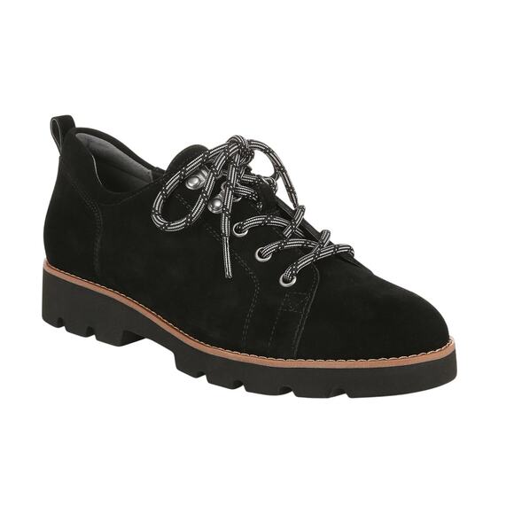 Vionic Womens Ballari Lace Up Sneakers US 8.5 EU 39 Black Suede NWOB - Picture 1 of 11